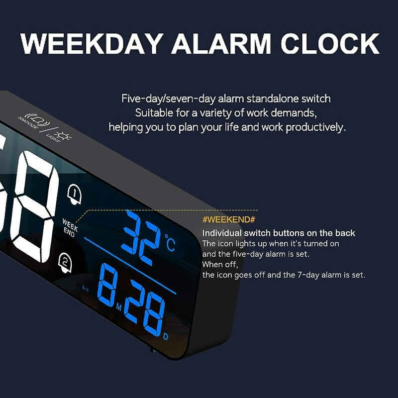 Big LED Digital Alarm Clock Temperature Date Display Desktop Clocks Voice Control Big LED Digital Alarm Clock Temperature Date Display Desktop Clocks Voice Control